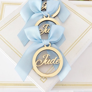 Etiquetas de regalo de oro con espejo personalizado acrílico, etiqueta de baby shower, etiqueta de nombre de cumpleaños, ficha de recepción, etiqueta de favor de bautismo, 20 piezas, 1,75 pulgadas