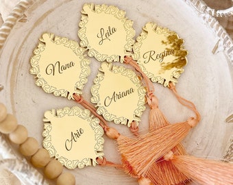 Gold Wedding Place Cards, Personalized Acrylic Name Settings, Reception Table Name, Wedding Table Names, Wedding Place Settings, Name Tags