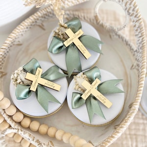 Bomboniere per candele battesimo Saga Green, regalo per la prima comunione, candela per battesimo, regalo candela per battesimo per ragazzo e ragazza, Mi Bautizo, candela personalizzata