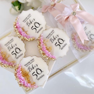 Adulth Birthday Pink Gold Party Favors, Birthday Magnet ...