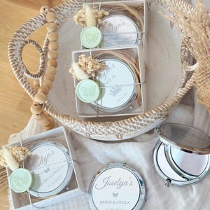 Personalized Compact Mirror Quinceañera Favor: Mis Quince, Sweet 16 Birthday Gift
