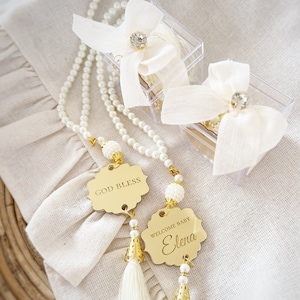 Rosario personalizzato per il battesimo, bomboniere per il battesimo, bomboniere per la comunione, regalo personalizzato per il battesimo per bambina e bambino, bomboniere con rosario per il battesimo