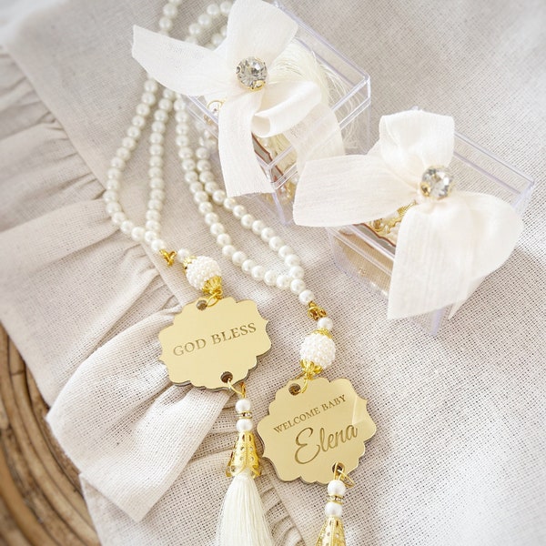 Personalized Baptism Rosary Gift, Christening Favors, Communion Favors, Personalized Baptism Gift Girl and Boy, Baptism Rosary Favors