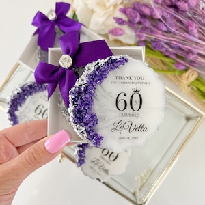 Custom Purple Silver 30th, 40th, 50th, 80th, 90th, 100th Birthday Party Favor, Adult Birthday, Anniversary Party Favors, Birthday Magnet