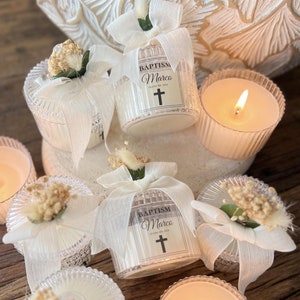 Personalized Baptism Candle, Elegant Christening Favor For Guests, Christian Party Favors, Baptism Gift For Boy and Girl, Custom Name Candle