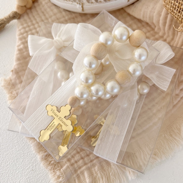 Custom Baptism Rosary, Baptism Favors Boy And Girl, Baptism Gift, First Communion Favors, Mi Bautizo, Christening Favors, Cross Rosary Favor