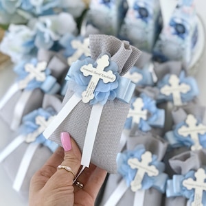Silver Baptism Gift For Boy, Baptism Cross Bag, Mi Bautizo Favor, Baptism Personalized Gift, Baby Christening Gift, Baby Welcoming Favors