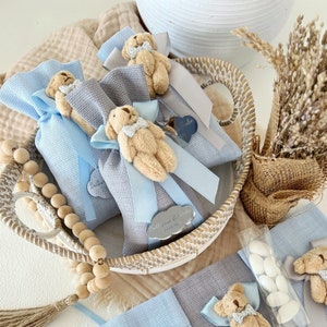 Borsa personalizzata per orsacchiotti blu, bomboniere per baby shower orsacchiotti, grazie mille, bomboniere per orsacchiotti, bomboniere di compleanno, feste per orsacchiotti