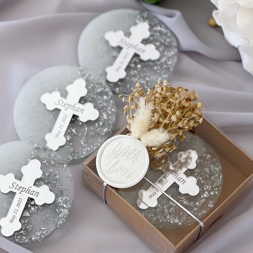 Personalized Luxury Golden Baptism Favor Baptism Favors Etsy