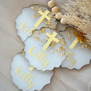 Personalized Epoxy Cross Magnet, Baptism Favor For Girl Boy, Communion Gift, Religious Party Gift, Keepsake For Christian  Catholic Event