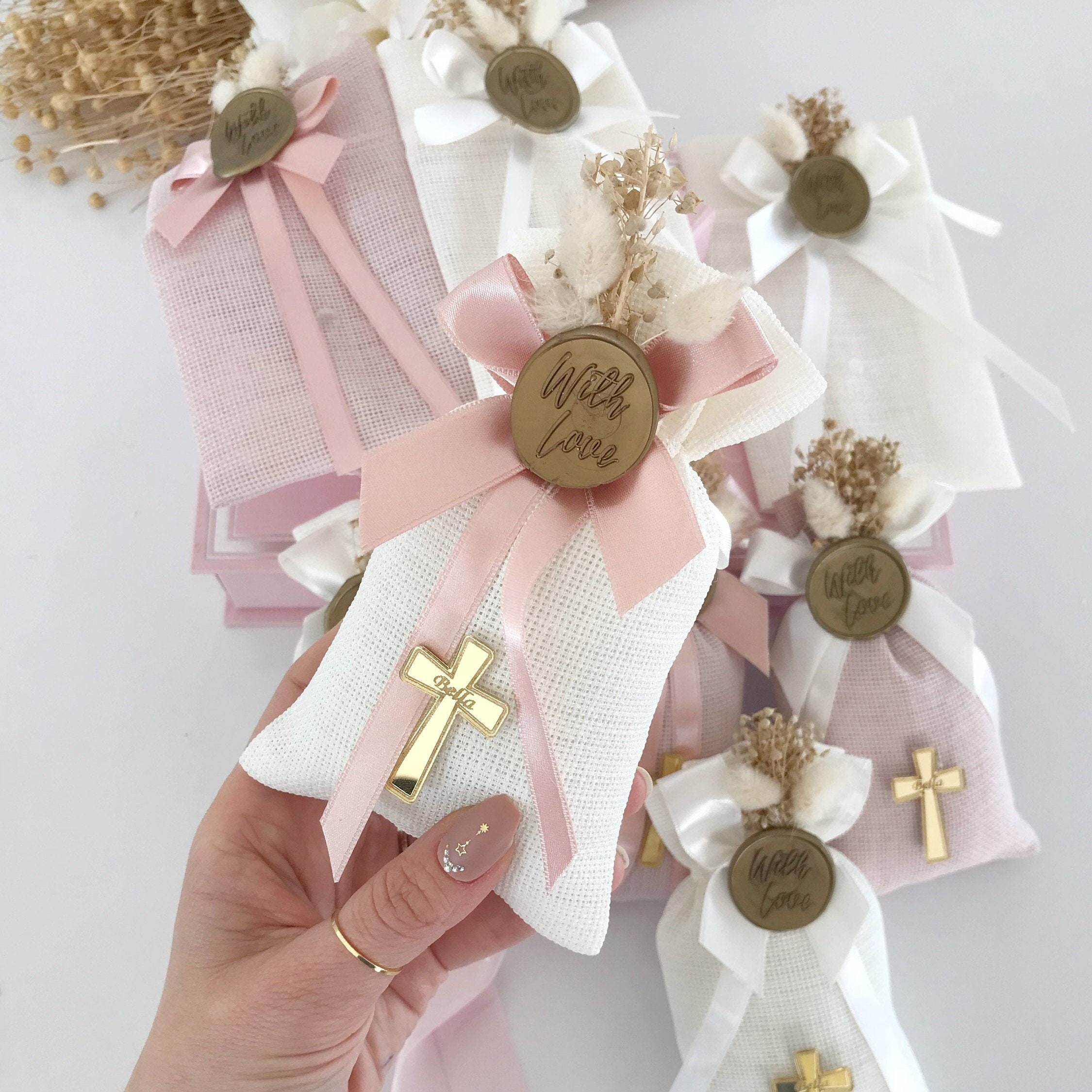 10/20/50PCS Baby Pearl Baptism Communion Gift Catholic for Cross