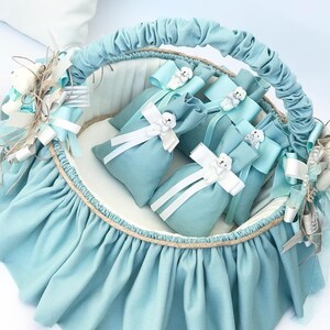 Neugeborenen Baby-Geschenk-Set, personalisierte Baby-Kissen, Duftkissen, Beutel-Korb, Babypartybevorzugung, Taufbevorzugung, Willkommens-Baby-Geschenke