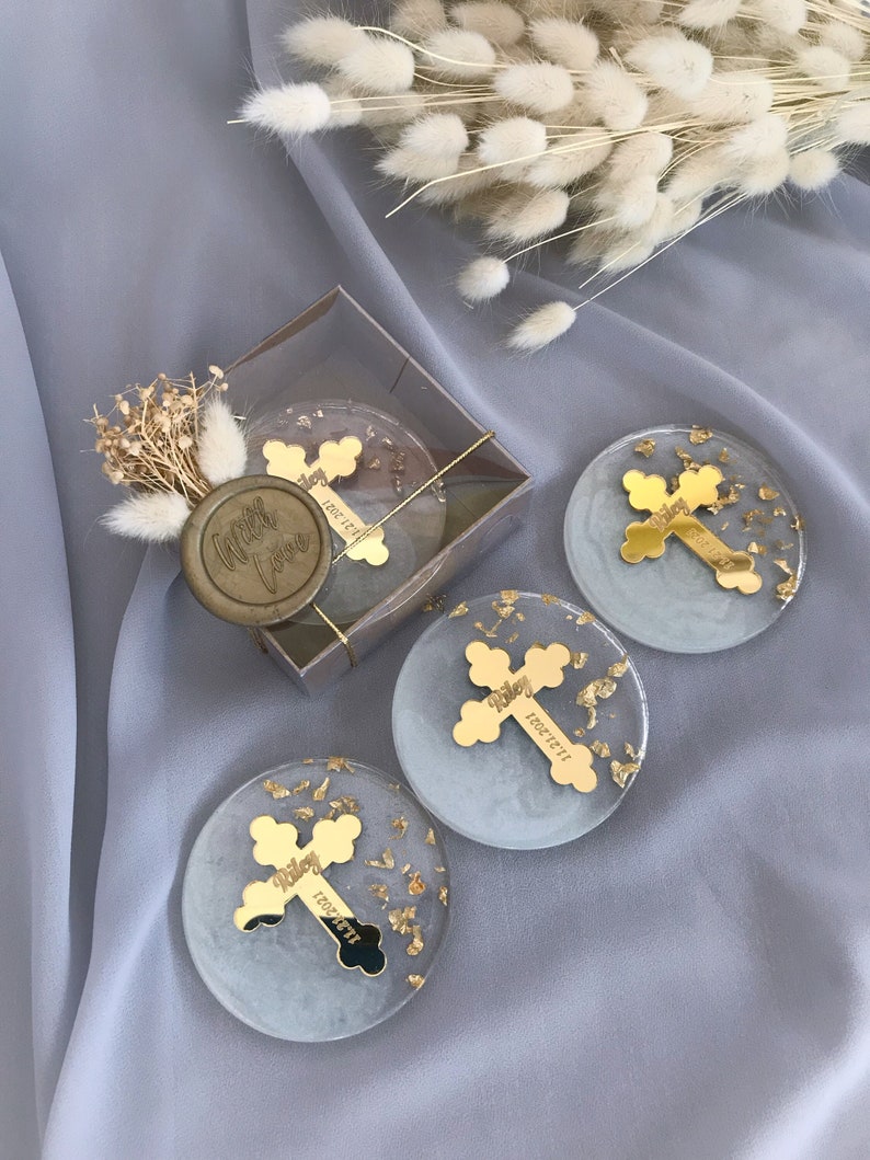 Personalized Luxury Golden Baptism Favor Baptism Favors Etsy