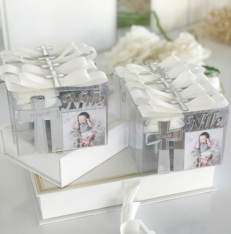 Silver Baptism Favor Personalized Baptism Frame Favor Custom Etsy