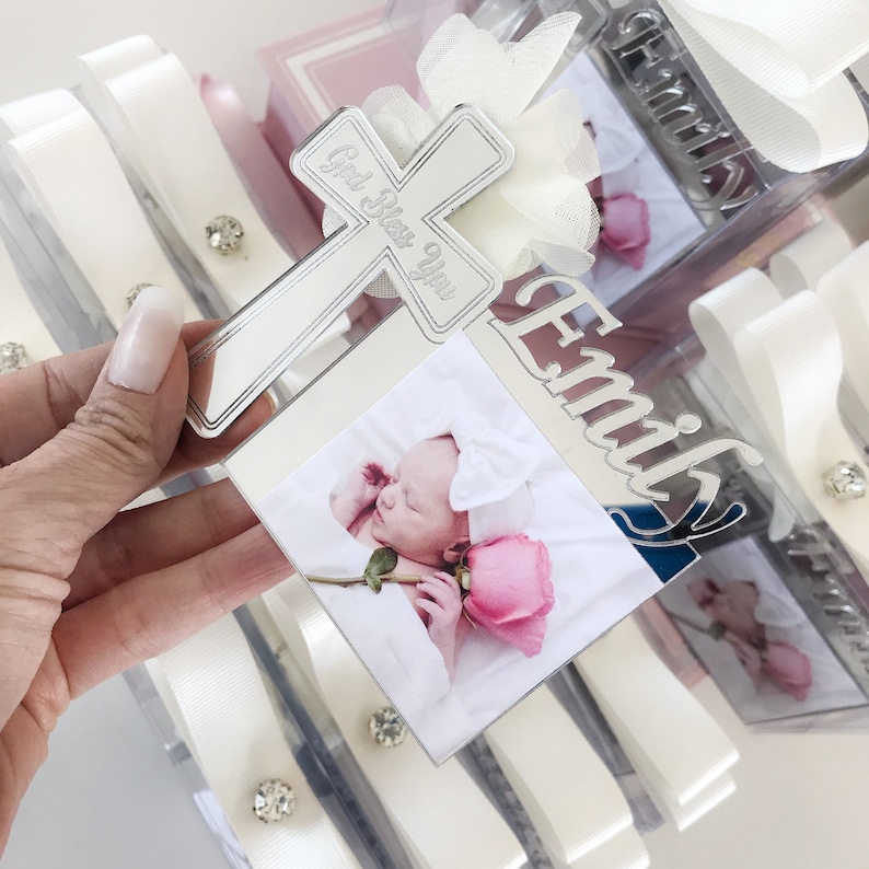 Silver Baptism Favor Personalized Baptism Frame Favor Custom Etsy