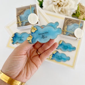 Custom Baby Shower Magnet Favors, Baby Shower Thank You Favor, Cloud Party Favors, Baby Girl Welcoming Gift, Welcome Baby Favor, For Guest image 6