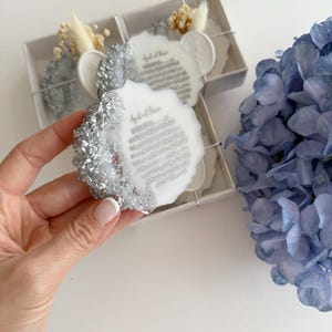 Silver Ayatul Kursi Magnet Favors: Islamic Wedding, Baby Shower