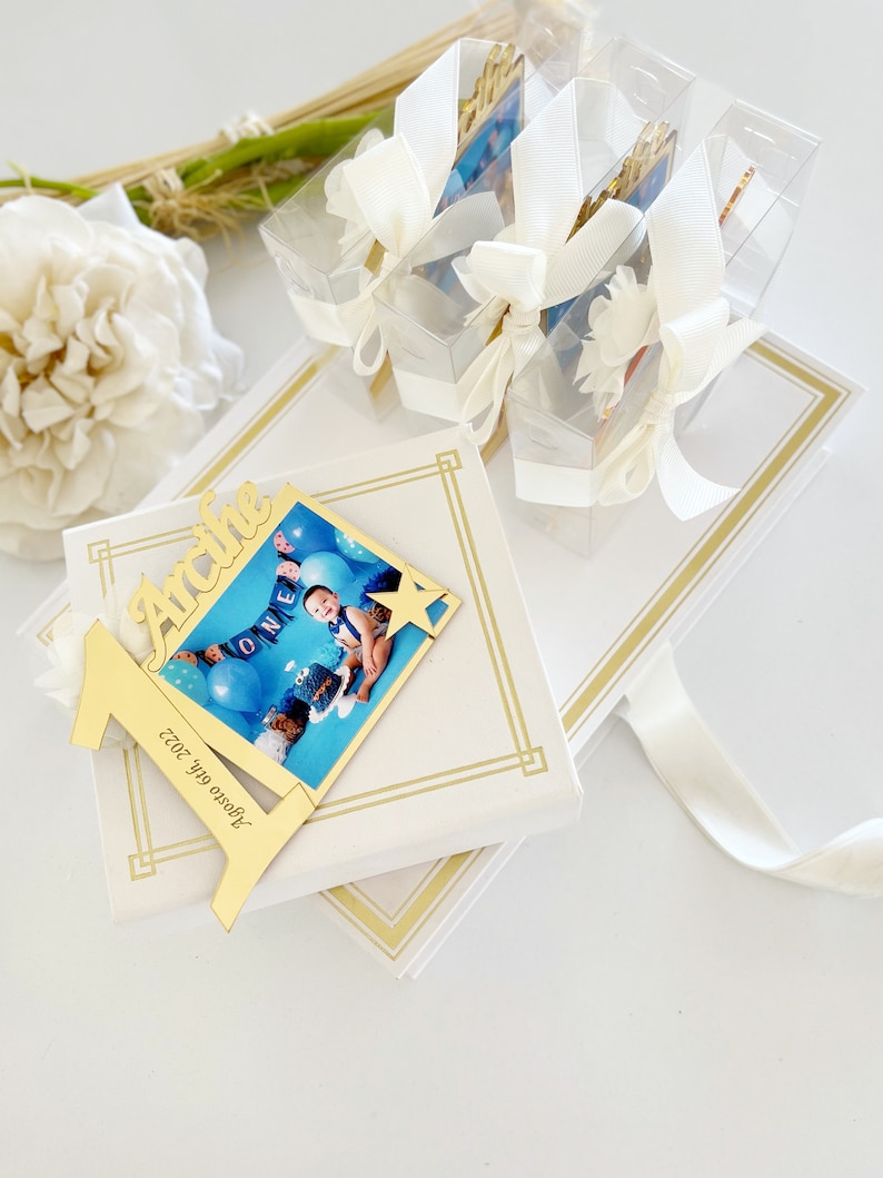 Custom Rose Gold Birthday Photo Frame Favors 1st Birthday Etsy