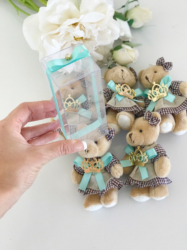 Teddy Bear Custom Keychain Bear Baby Shower Favors Etsy