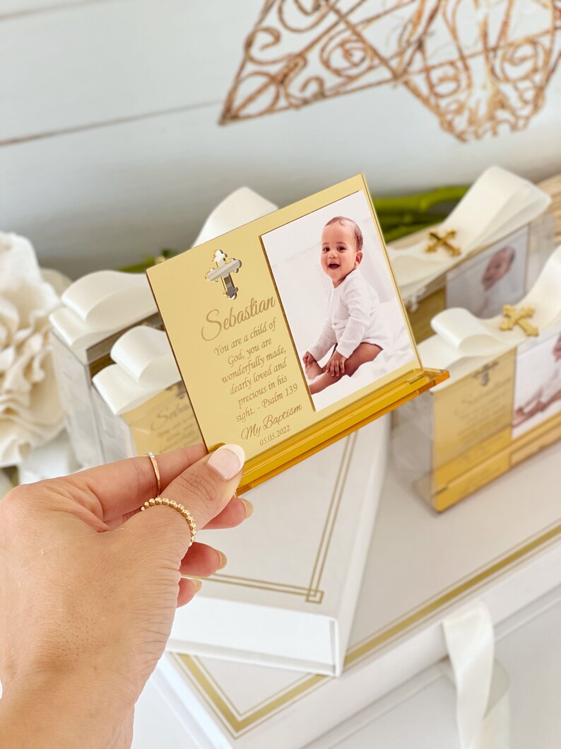 Gold Baptism Photo Frame Favor Baptism Gift for Boy or Girl Etsy