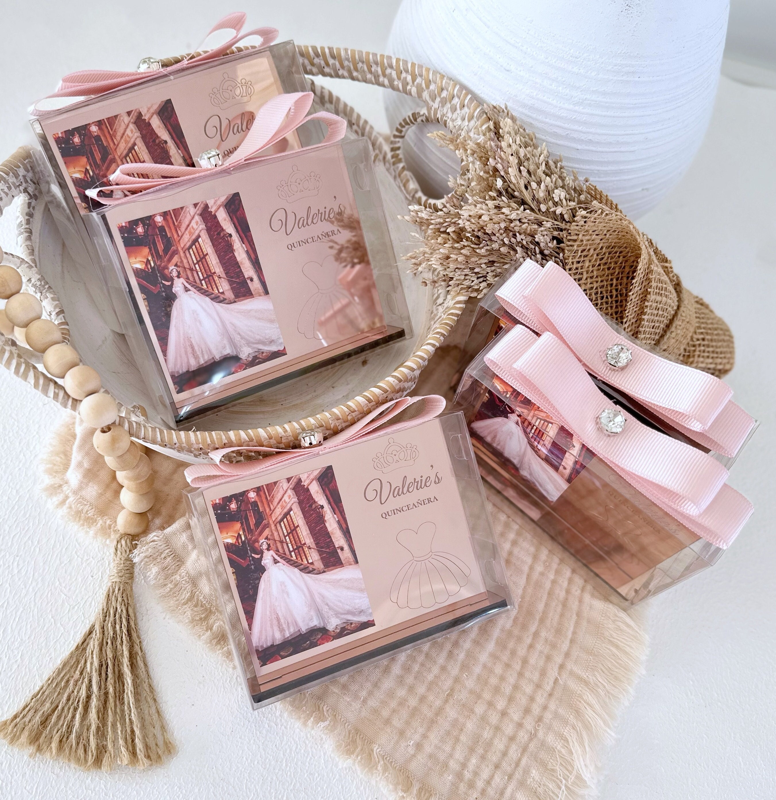 Custom Rose Gold Quinceañera Photo Frame, Personalized Gift, Quinceañera Favor, Sweet 16 Party Gift, Sweet 15 Photo Frame Favor, Mis Quince