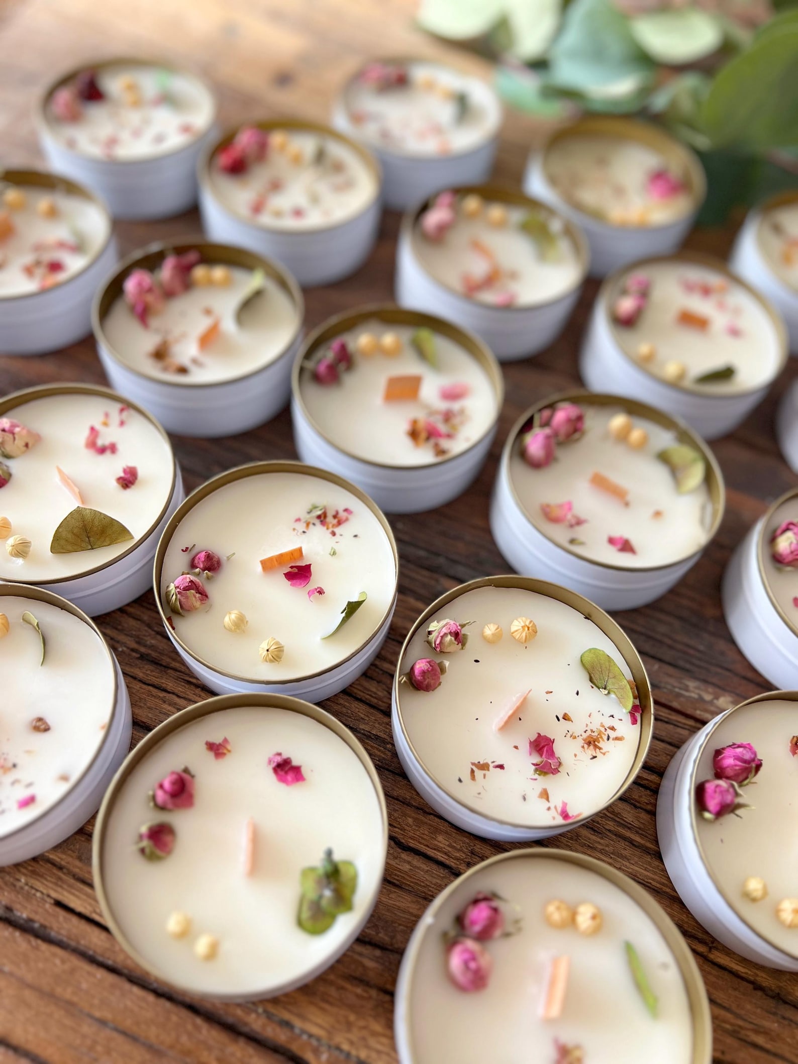 Custom Wedding Candle Favors: Vanilla Scented Soy Wax Candle With Dried ...