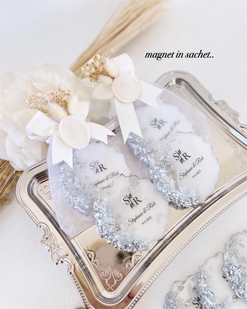 Black Silver Save The Date Magnet, Wedding Magnet Favors, Bridal Shower Favor, Wedding Gift For Guest, Thank You Favors, Engagement Favors image 7