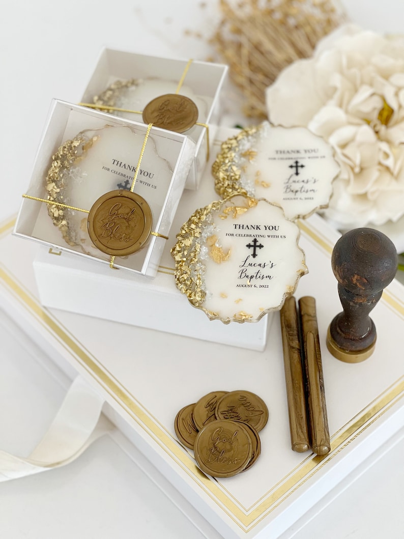 Pink Golden Luxury Personalized Baptism Baptism Favor Etsy