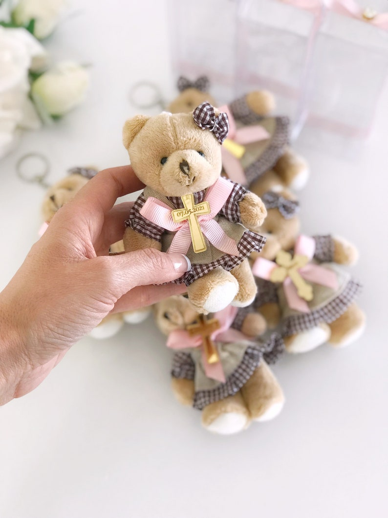 Teddy Bear Custom Keychain Bear Baby Shower Favors Etsy