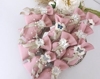 Personalized Pink Scented Sachet Bags: Baby Shower Favors