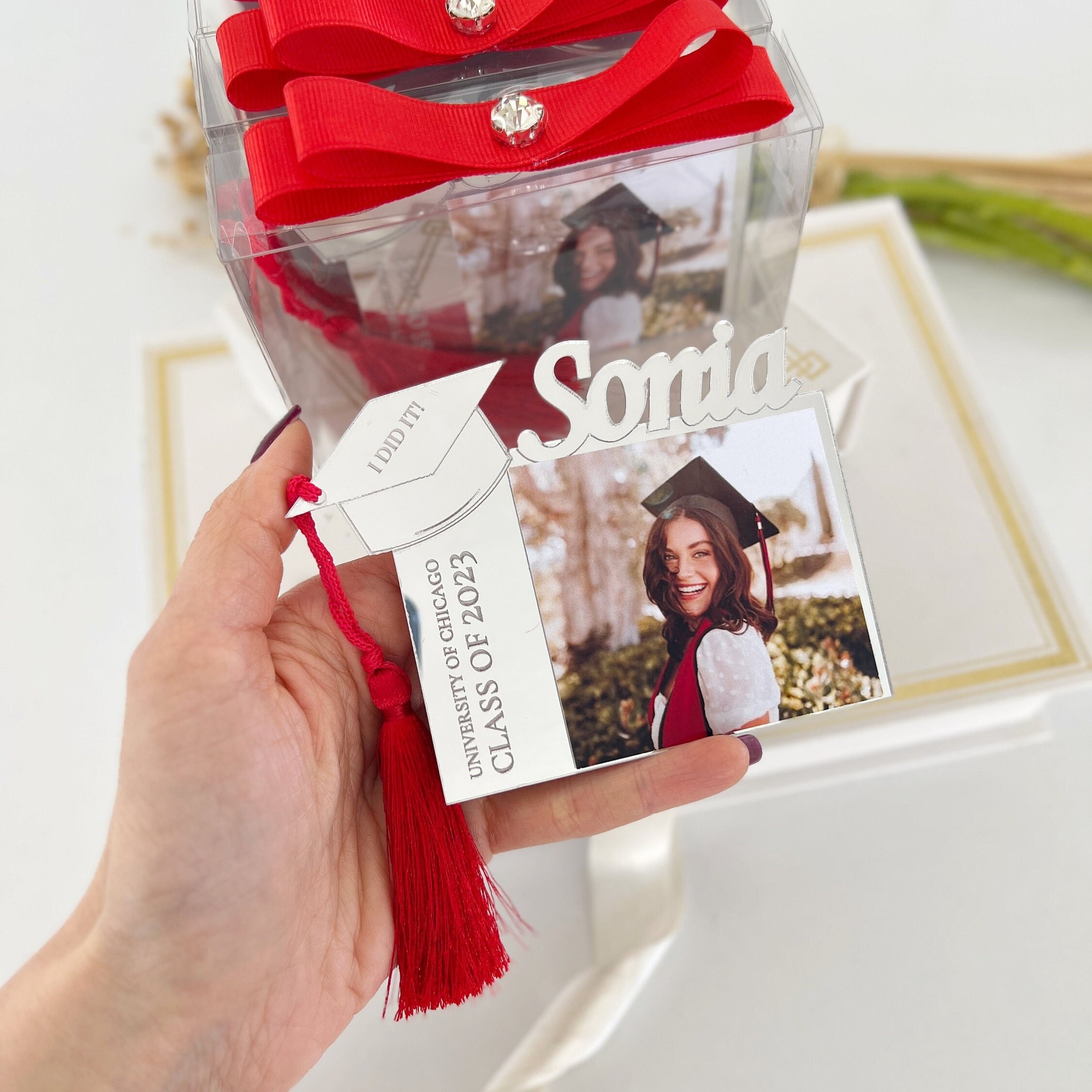 Graduation Photo Frame Magnet, Class of 2025, Personalized Gift, Graduation Cap, Graduation Decoration, High School College Graduation Gift