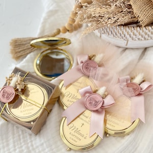 Regalo de bautizo personalizado, recuerdos de bautizo para niña, Mi Bautizo, recuerdos de primera comunión, recuerdos de bautizo, regalo de bautizo, espejo compacto dorado