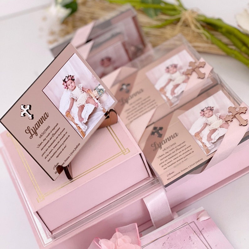 Personalized Rose Gold Foil Baptism Christening Stickers - Party Favor Gift Labels 4 thumbnail image