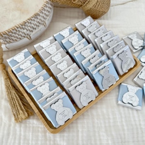 Custom Teddy Bear Baby Shower Chocolate Favor, Welcome Baby Candy Gift, Teddy Bear Baptism Favor, Welcome Baby Thank You Favor,Newborn Favor
