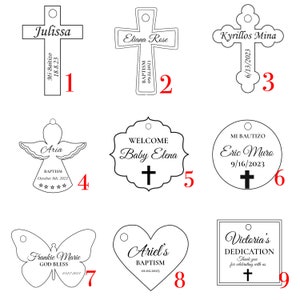 Personalized Baptism Party Magnet Favors, Handmade Cross Magnet With Dried Flowers, Mi Bautizo, Communion Favor, Christening Favor For Guest image 9