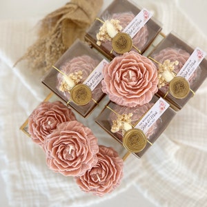 Buy Rosewood Wedding Scented Peony Candle Favor, Engagement Nikkah ...