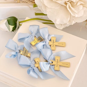 Personalized Baptism Favor Tag, Name Tag, Arcylic Baptism Tags, Gold Bless Labels, Lettering Name Logo, Christening Favors, 20pcs Mirror Tag image 8