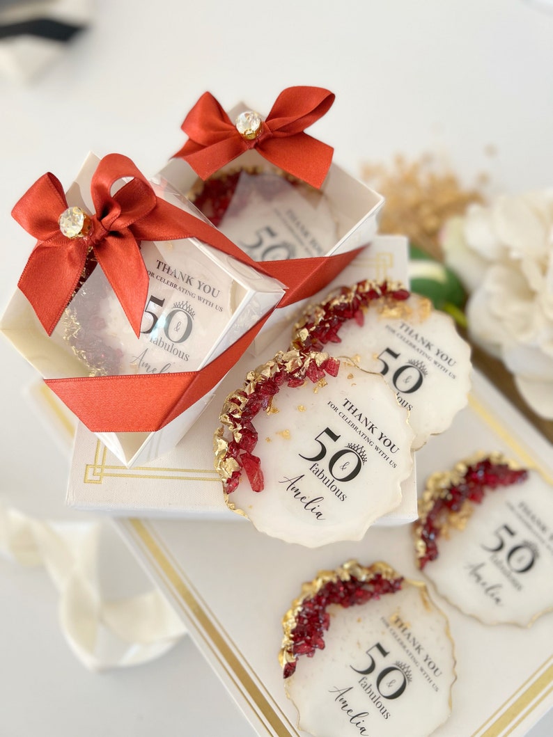 Anniversary Party Favors White and Gold Party Decor Birthday Etsy