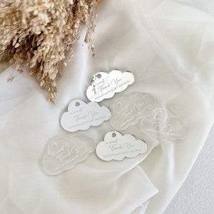 Custom Cloud Party Favor Tag, Baby Shower Favor Tag, Baby Name Tag, Name Label, Birthday Party Favor Tag, Cloud Party Gift, Cloud Name Tag image 5