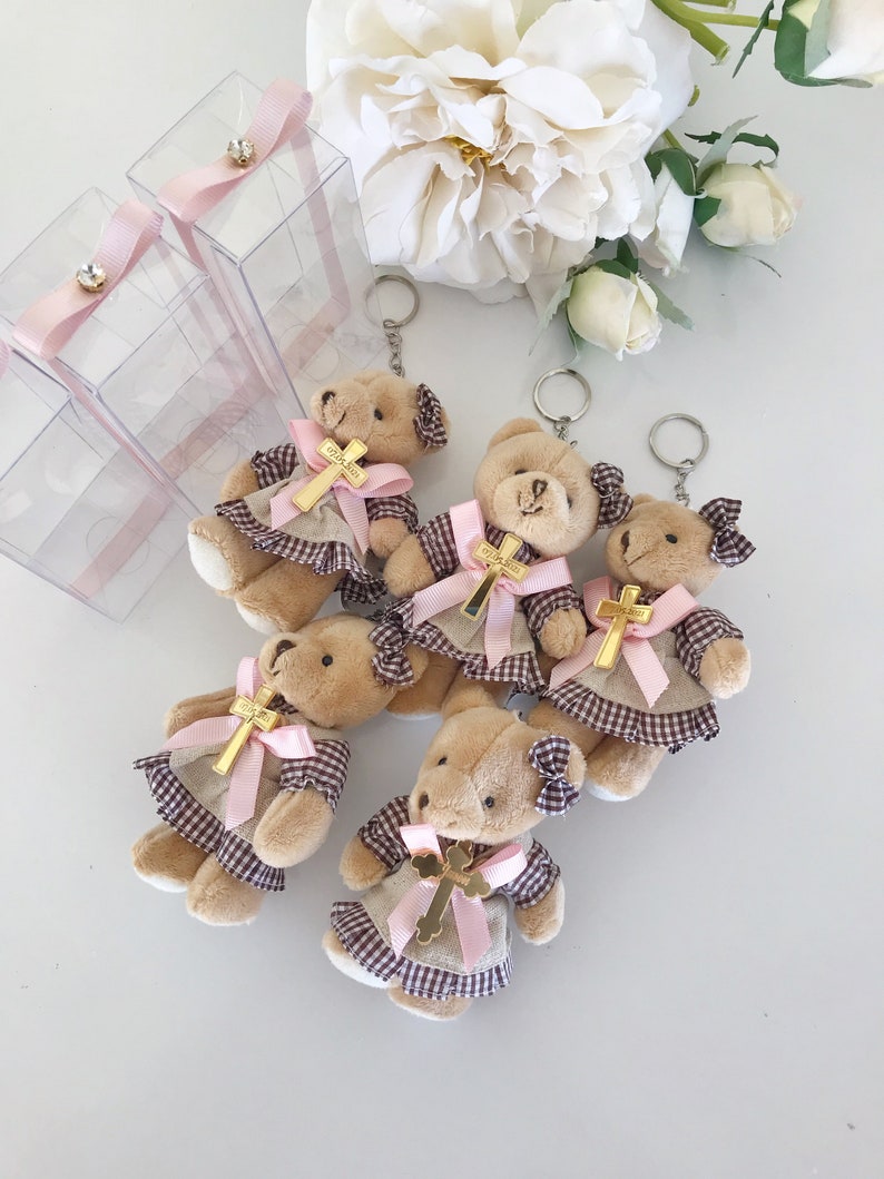 Teddy Bear Custom Keychain Bear Baby Shower Favors Etsy