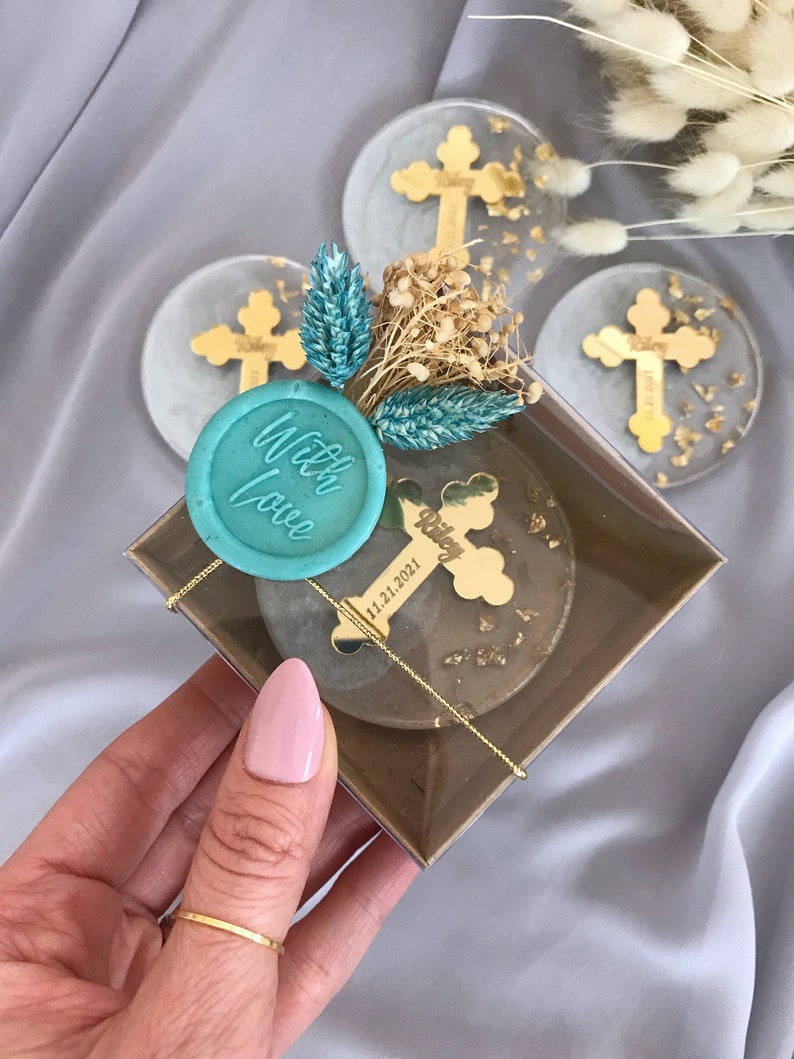 Personalized Luxury Golden Baptism Favor Baptism Favors Etsy
