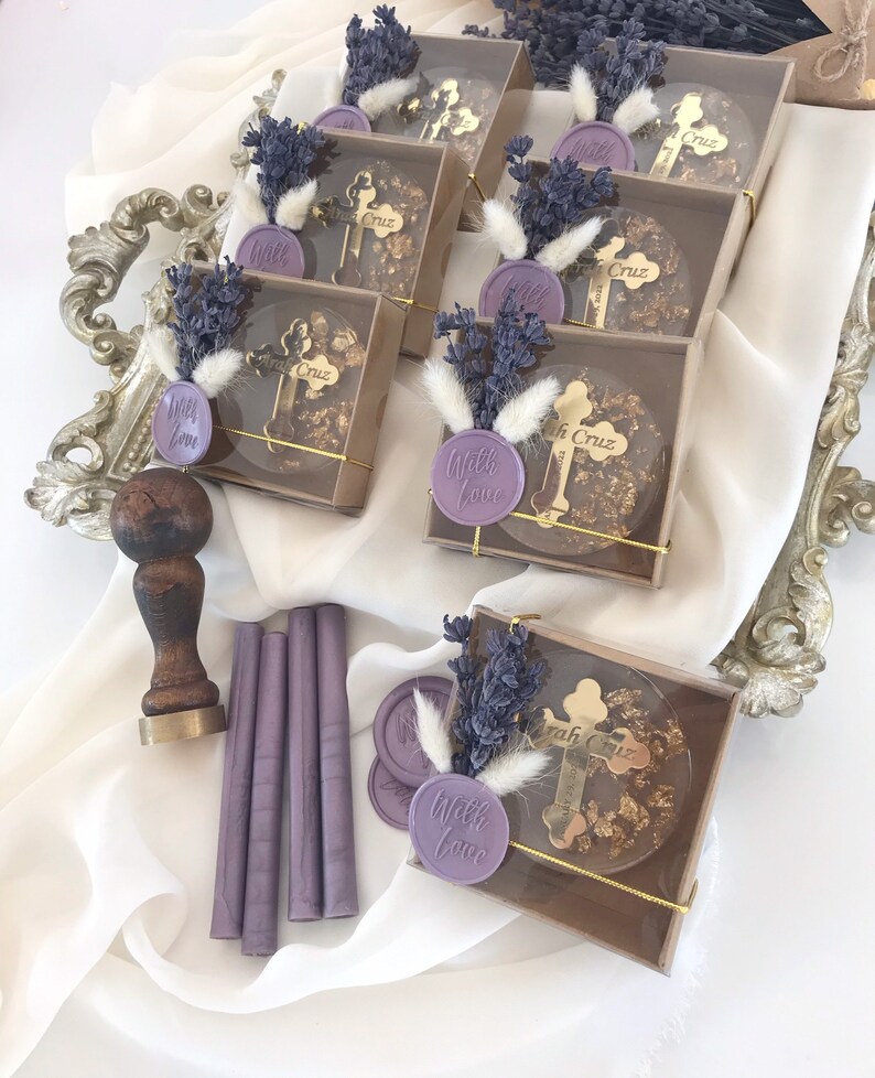 Personalized Luxury Golden Baptism Favor Baptism Favors Etsy