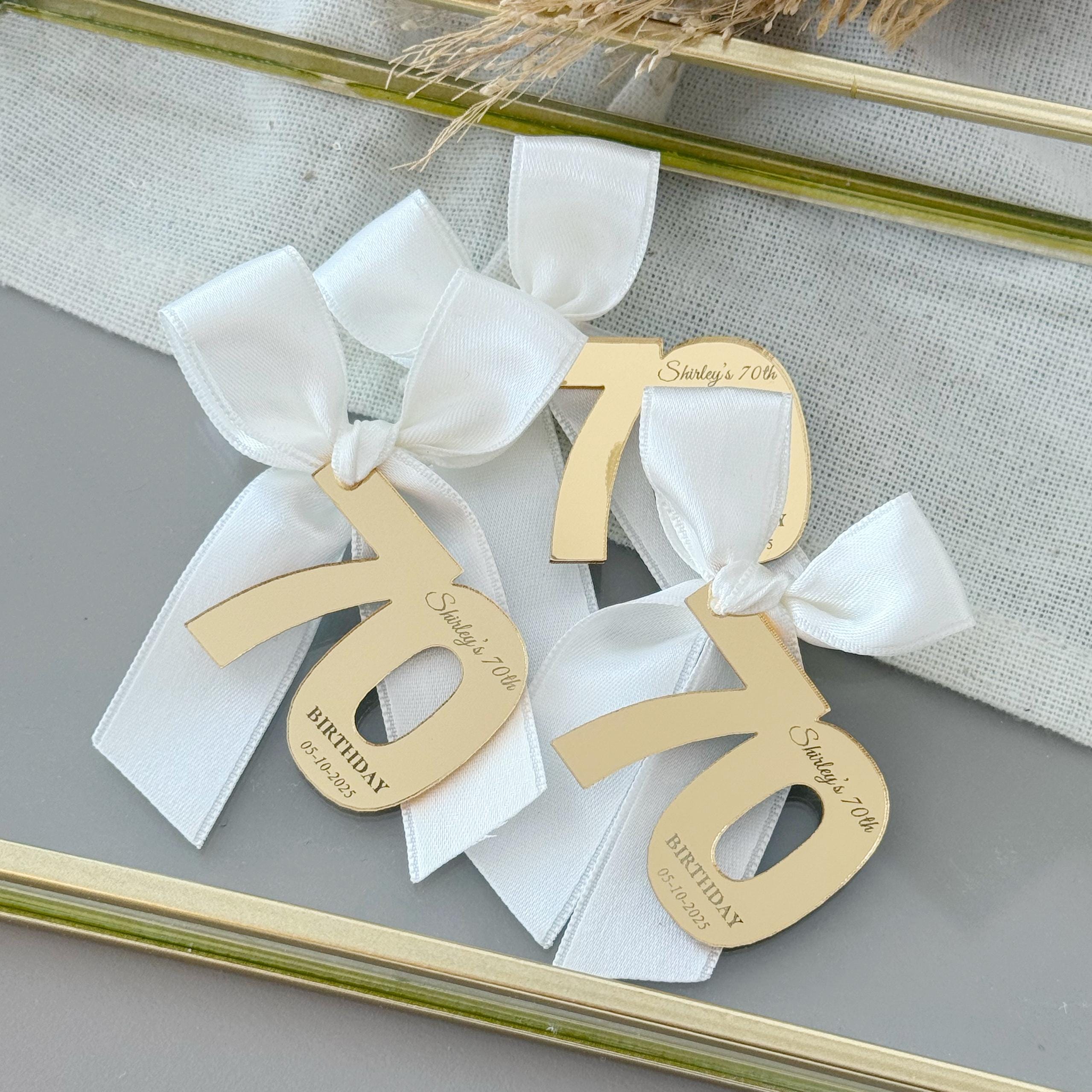 Custom Acrylic Mirror Birthday Number Tags: Milestone Party Favors - Etsy