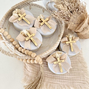 Personalized Baptism Candle Favor: Christening, First Communion Gift