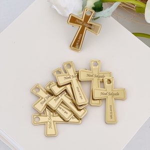 Personalized Baptism Favor Tag, Name Tag, Arcylic Baptism Tags, Gold Bless Labels, Lettering Name Logo, Christening Favors, 20pcs Mirror Tag image 9