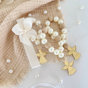 Lembrancinhas personalizadas de mini terços de madeira para batismo, lembrancinhas de primeira comunhão, Mi Bautizo, lembrancinhas exclusivas para batismo, presentes para batismo, lembrancinhas de batizado