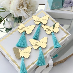 Butterfly Gold Magnet Favor, Welcome Baby Gift, Baby Shower Favors, Sweet 16 Favors, Baptism Favors, 1st Birthday Favors, Butterfly Magnet