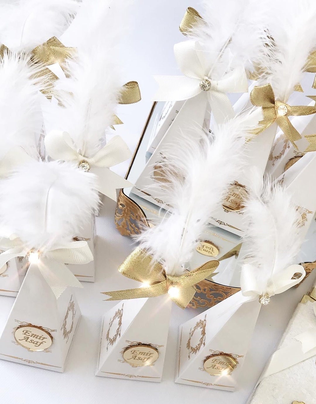 White Empty Cone Gift Boxes, Baptism Favor for Boy, Baptism Decorations, First Communion Candy