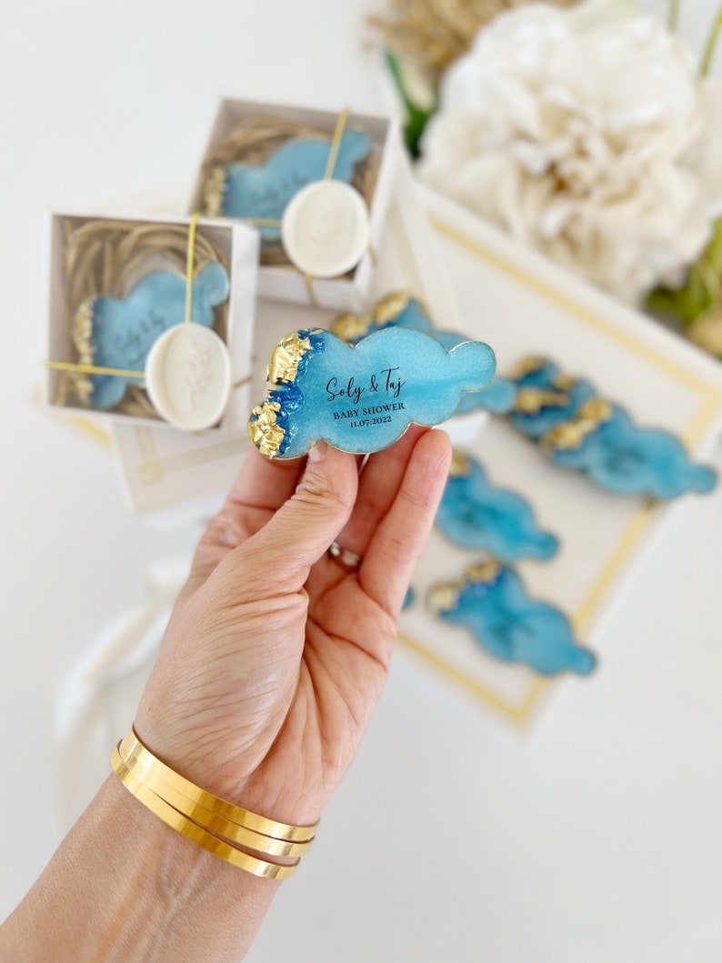 Custom Baby Shower Magnet Favors, Baby Shower Thank You Favor, Cloud Party Favors, Baby Girl Welcoming Gift, Welcome Baby Favor, For Guest image 5