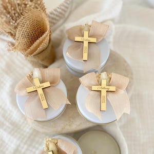 Custom Baptism Candle Favors For Boy and Girl, Baptism Thank You Favors, First Holy Communion Favor, Christening Candle Favor, Candle Favors